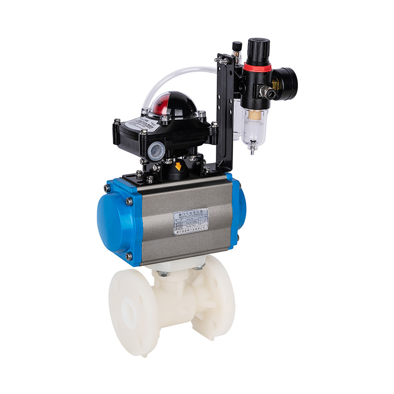 PVDF Q641F-10F pneumatisk flangekugleventil DN15-300 1/2'-12' ANSI Standard